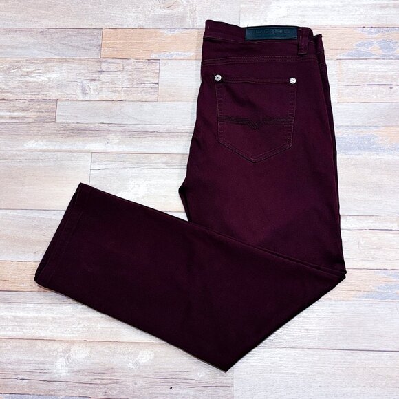 BLACK BULL Burgundy stretch pants men | Slim classic style | Size 36. * - Picture 2 of 10